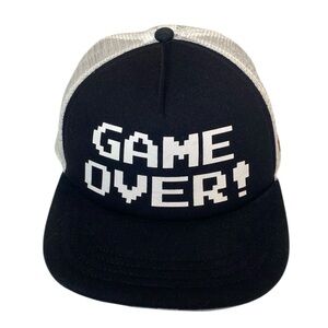 Nintendo x Vans Collab “Game Over” Snapback / Trucker Hat — Black / White Unisex